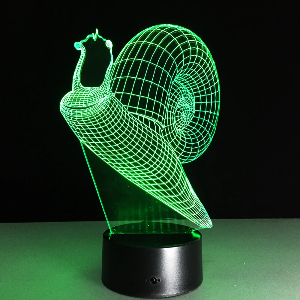 Детские Подарочные игрушки милая маленькая улитка 3D лампа креативный маленький