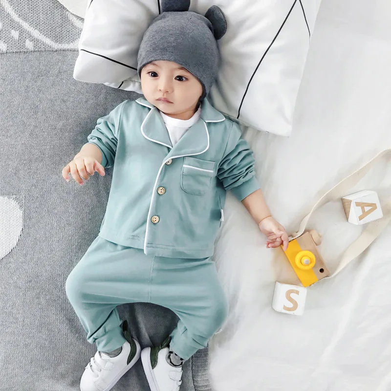 Lemonmiyu/Детские пижамы для новорожденных; Модный хлопковый спальный костюм для маленьких мальчиков и девочек; весенне-осенняя одежда для сна унисекс с длинными рукавами - Цвет: CT-190504