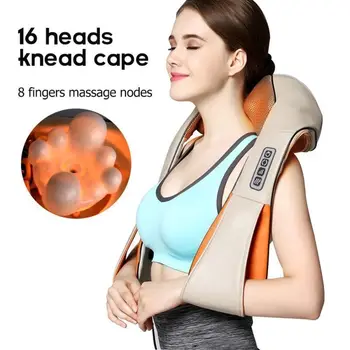 

Electric Heating Massager Cape Shiatsu Infrared KneadingTherapy Ache Shoulder Back Neck Body Relax Massage Vibrating Machine