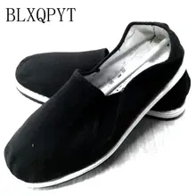 BLXQPYT Большие размеры 36-45 классические ткани женская обувь Туфли без каблуков мягкая удобная обувь черный нескользящая подошва из дышащего хлопка