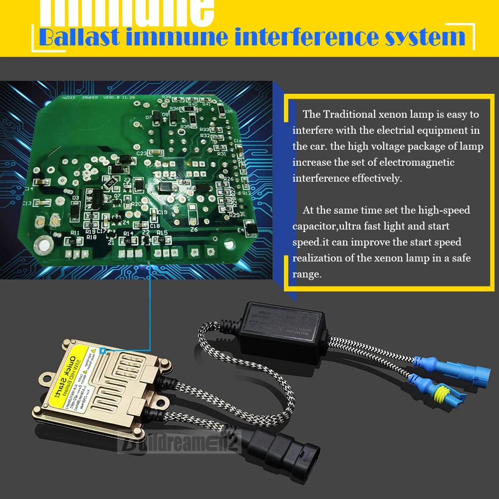 Bloco de Ignição Lastro para Carro Xenon Lastro 55 w 12 v Silm Digital Lâmpada h1 h3 h4 h7 9005 9006 9007 H13 Buildreamen2 ac Hid 5 High Quality Automóveis e motos
