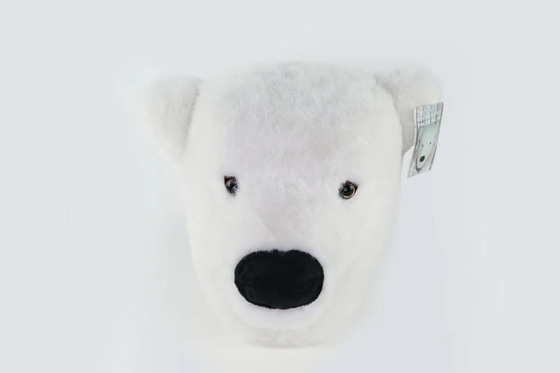 Имитация 3D голова животного полярного медведя, мягкие плюшевые игрушки, украшение для детской комнаты, настенные подвесные куклы, реквизит в скандинавском стиле