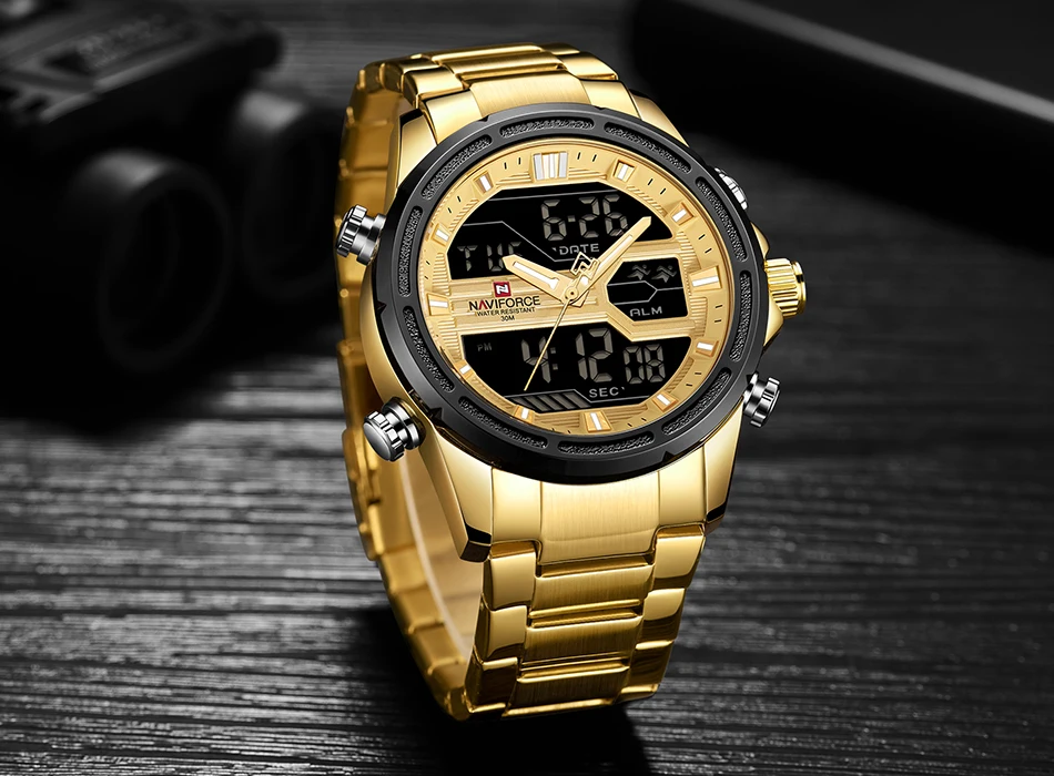 New NAVIFORCE Mens Analog Watch Luxury Fashion Sport Waterproof Quartz Wristwatch All-Steel Male Watches Clock Relogio Masculino -