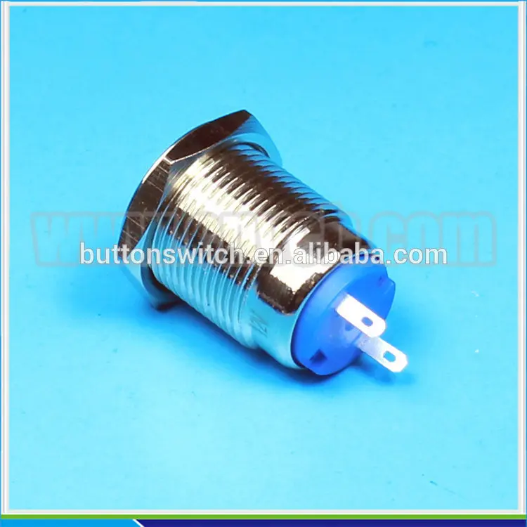 IN15 stainless steel 12VDC ring LED 16mm waterproof terminal pushbutton metal indicator