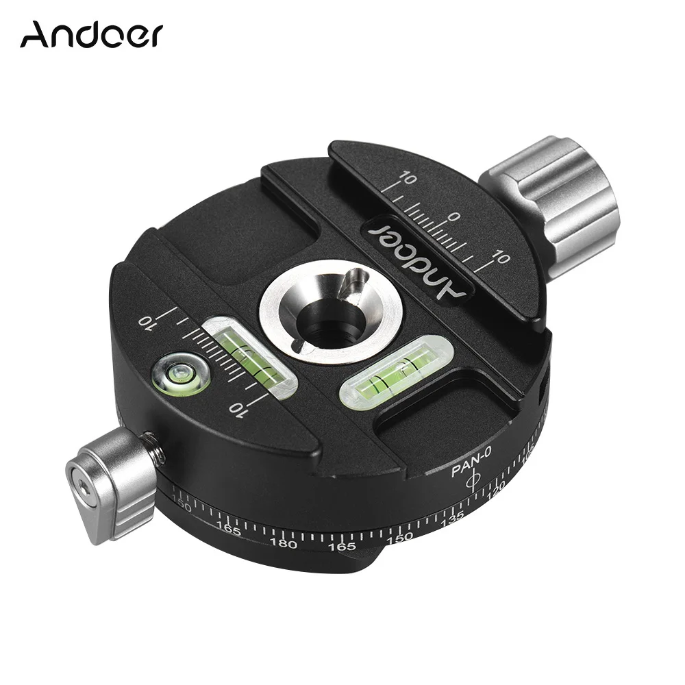 Andoer PAN-0 360 Degree Rotating Disc Camera Quick Release Clamp for Arca Swiss RRS Wimbereley Kirk Markins Quick Release Plate