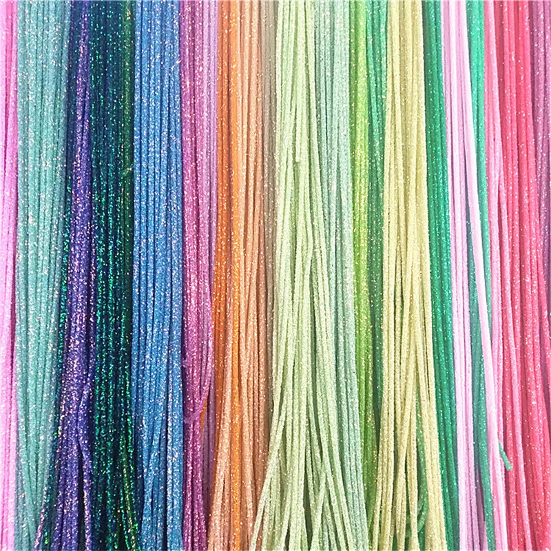 

Dia 7mm Soft Tube with 2mm Hole Jewelry Cord Rope String with Glitter Sequin for DIY Home Decortion 1 Meter Long