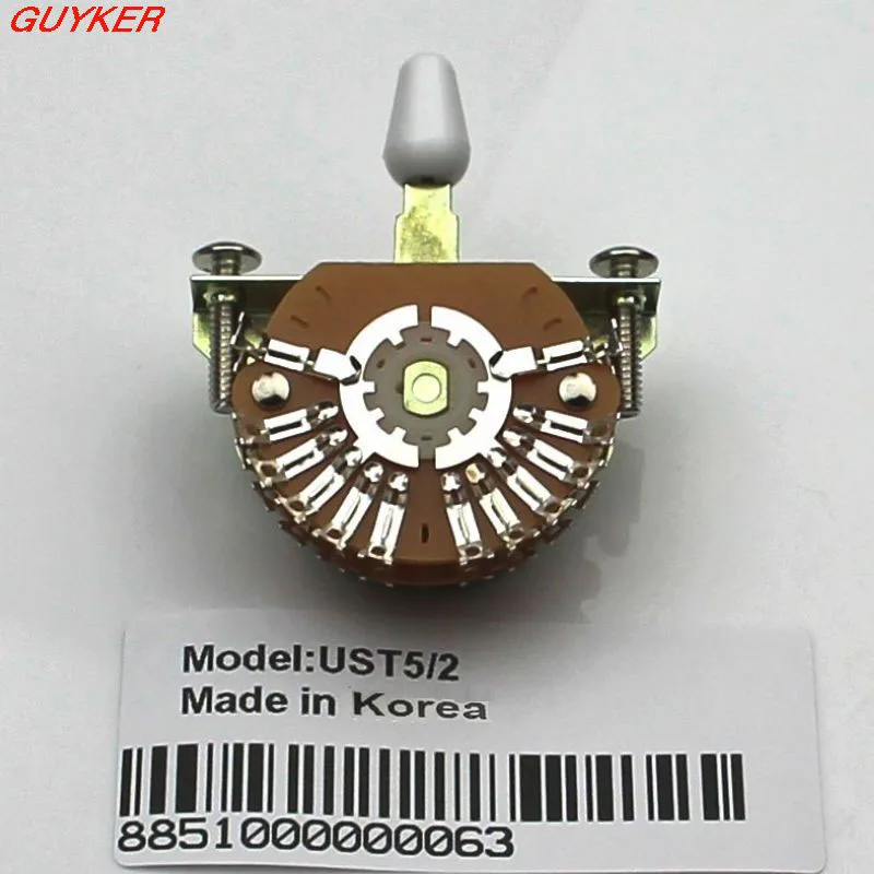 

Oak 5 Way Super Lever Guitar Switch For ST Double Pole CODE:UST5/2