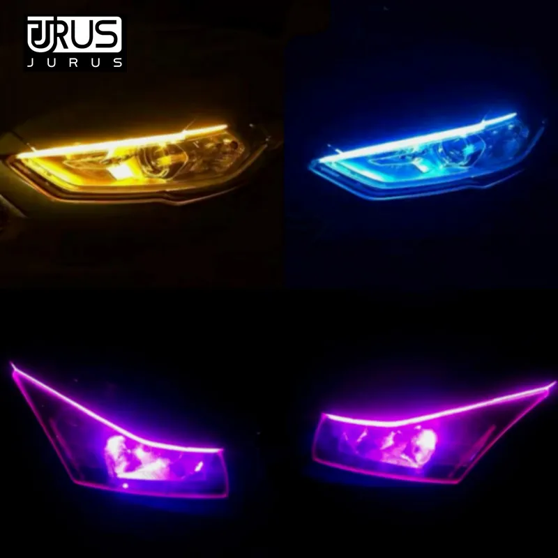 JURUS 2 шт. гибкая светодиодная лента DRL дневный ходовой светильник для мотоцикла