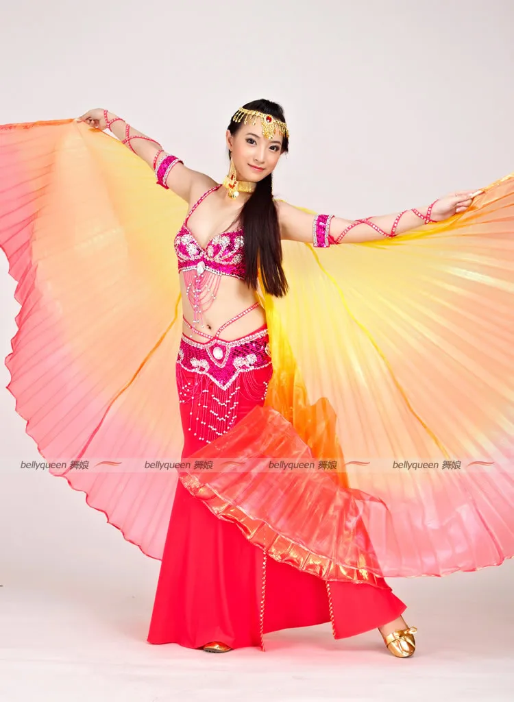 Танец живота Isis Крылья Мути цвета танцевальные крылья без палочек - Цвет: Color 3