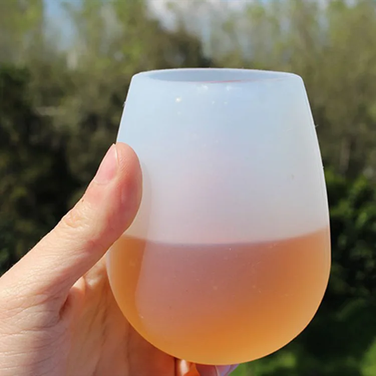 Портативные силиконовые чашки для вина, небьющиеся складные небьющиеся вечерние чашки для путешествий, пикника, кемпинга, воды, футболка Beer Drinkwar - Цвет: white
