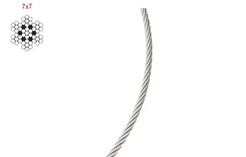 

20Meters/ROLL Authentic Marine Seaworthy Grade 316 316L stainless steel wire rope 3MM 7*7 Structure 3MM diameter