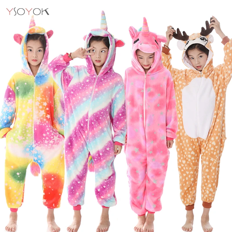 

Kigurumi Pajamas For Children Girls Unicorn Anime Animal Panda Onesie Kids Costume Boy Sleepwear Winter Baby Licorne Jumpsuit