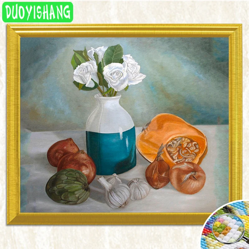 DUOYISHANG 5D DIY Алмазная картина &quotЗима Натюрморт с цветами&quot полностью квадратная