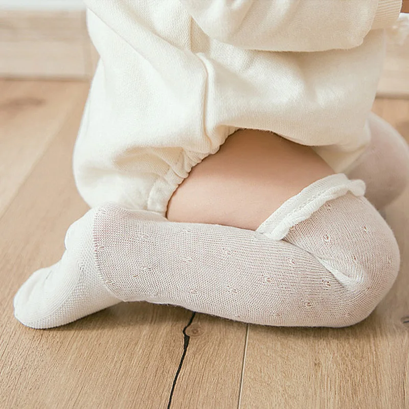 Милые носочки с бантиком для маленьких девочек, длинные летние сетчатые носочки хлопковые смешанные носки для новорожденных Гольфы принцессы для маленьких девочек