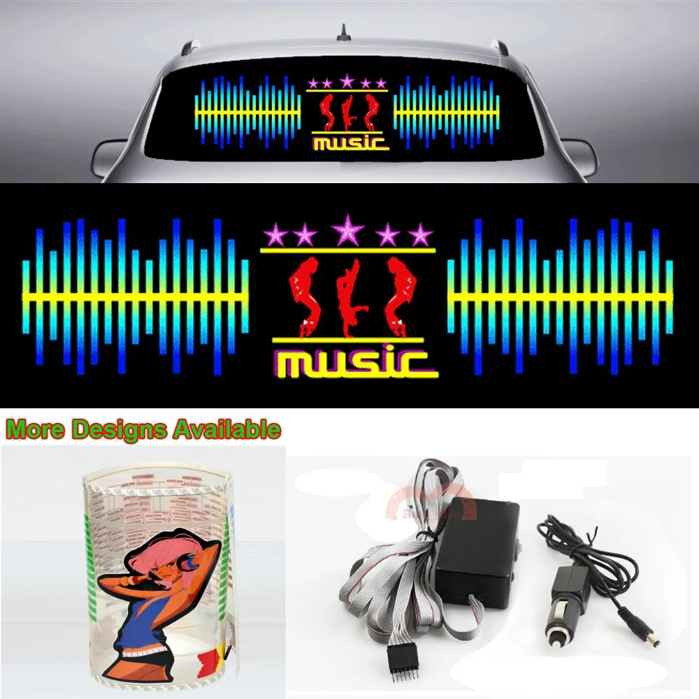 Dynamic Music Car Sticker Sound Rhythm Flash Light Sound Activated