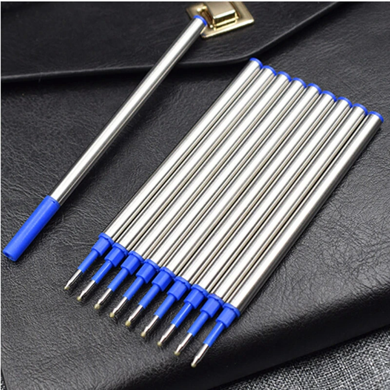 

High quality refill Universal Standard Style Black and Blue Ink 0.5MM Metal Nib Ball Point Pen Refills Office school stationery