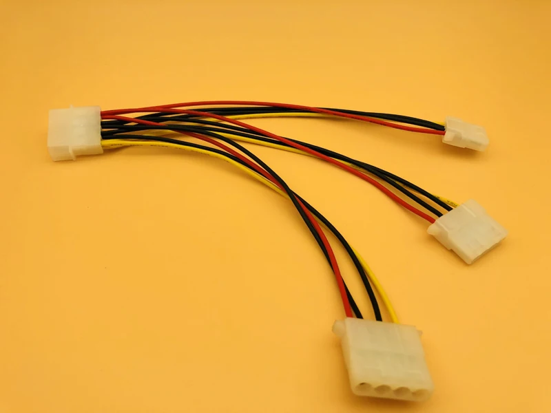 5PCS 4Pin IDE Power Cables 4Pin Molex Male to 3 Molex IDE Female Power Supply Splitter Adapter Cable for BTC Mining