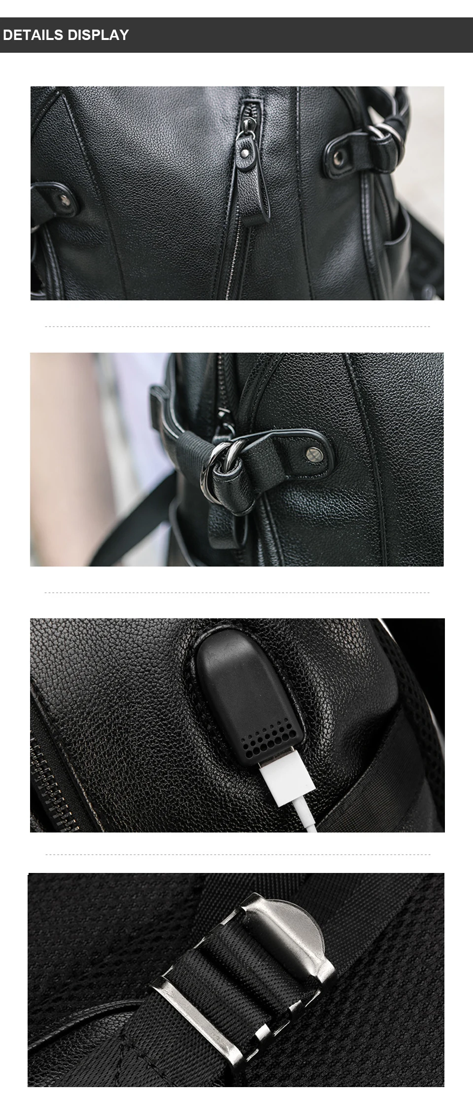 _04 2019 Pu Leather Backpack Laptop Men Male 15.6inch Notbook Back pack Teenager School Travel Backpacks Large Capacity Luggage Bag