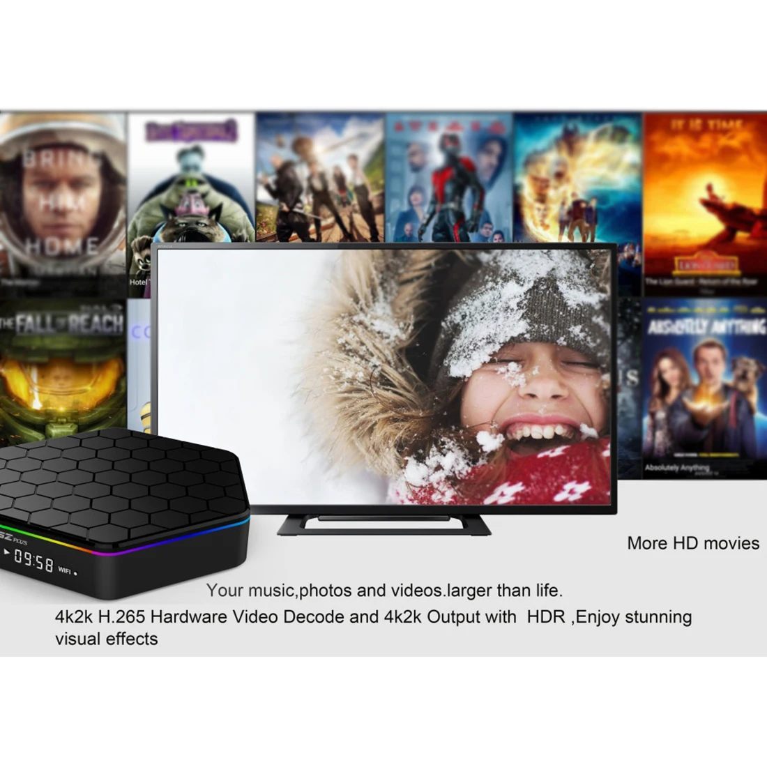 

T95z Plus Android Smart TV Box Amlogic HD 4K WIFI Octa-Core 2GB+16GB ROM