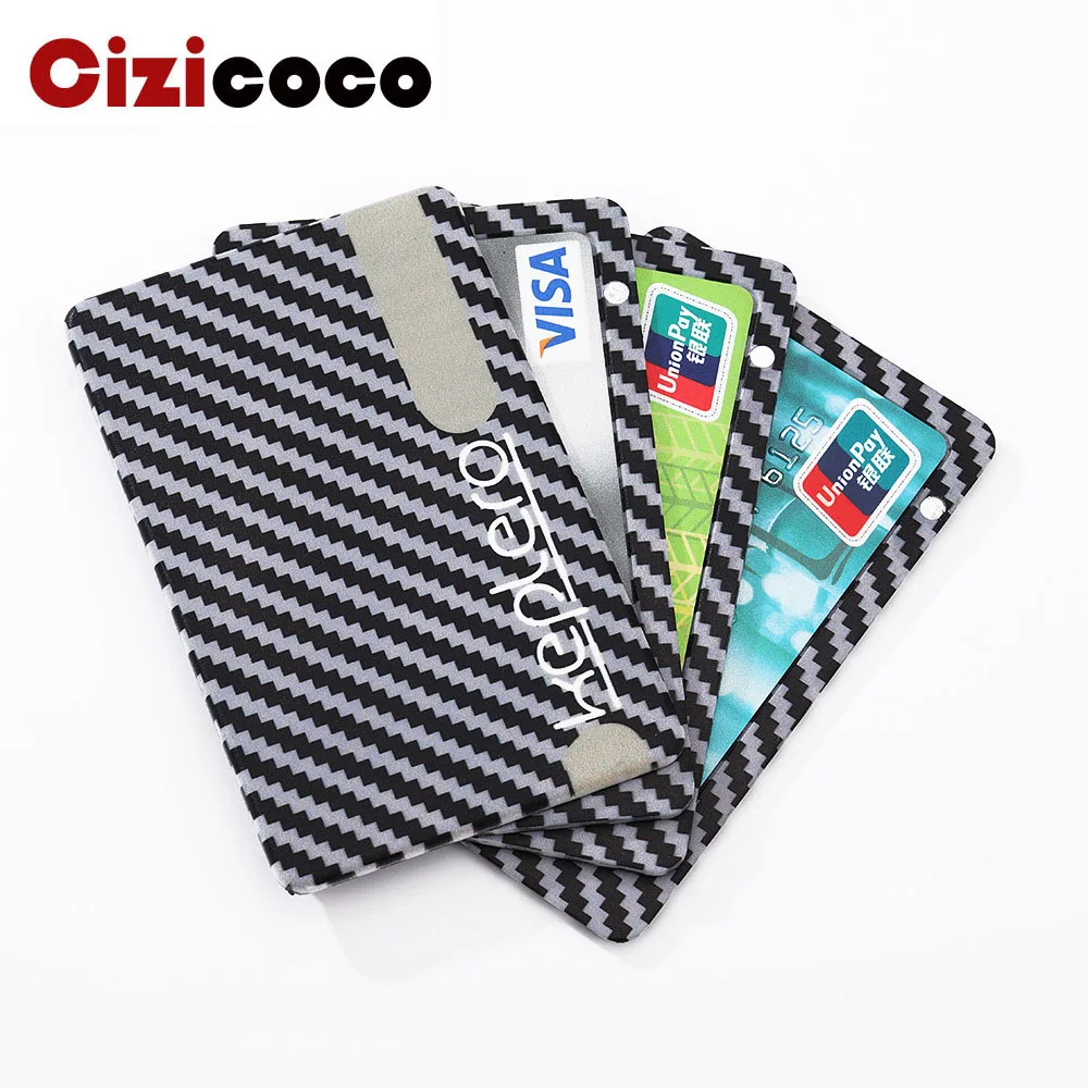 

2020 New Sliding Fan Carbon Fiber Wallet Cash Card Holder Business Wallet Credit Card Protector Case Pocket Purse Fireproof