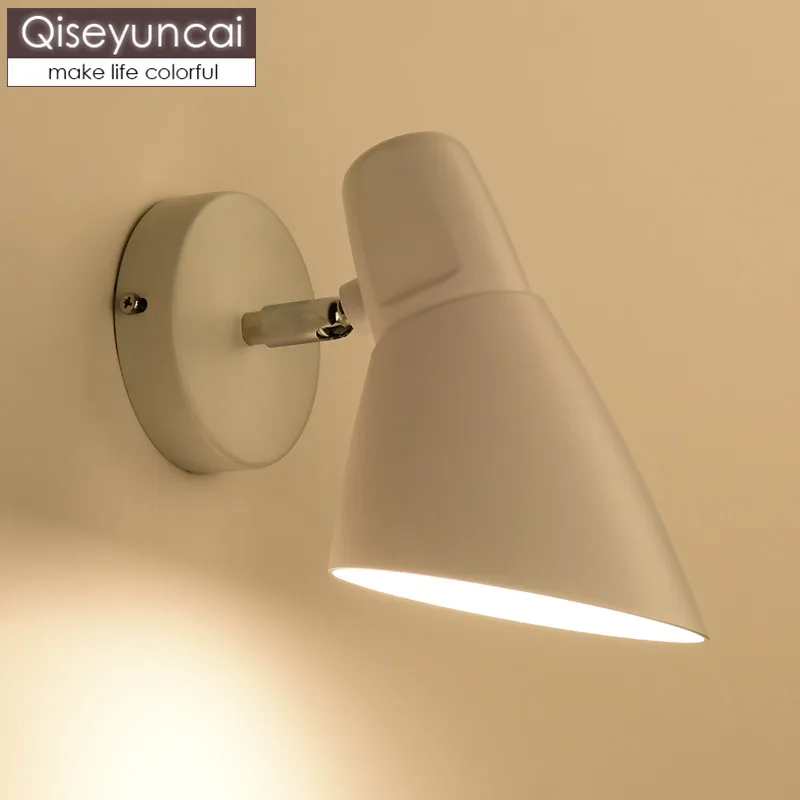 

Qiseyuncai Creative fashion living room led wall lamp simple modern hotel bedroom bedside with switch reading lighting