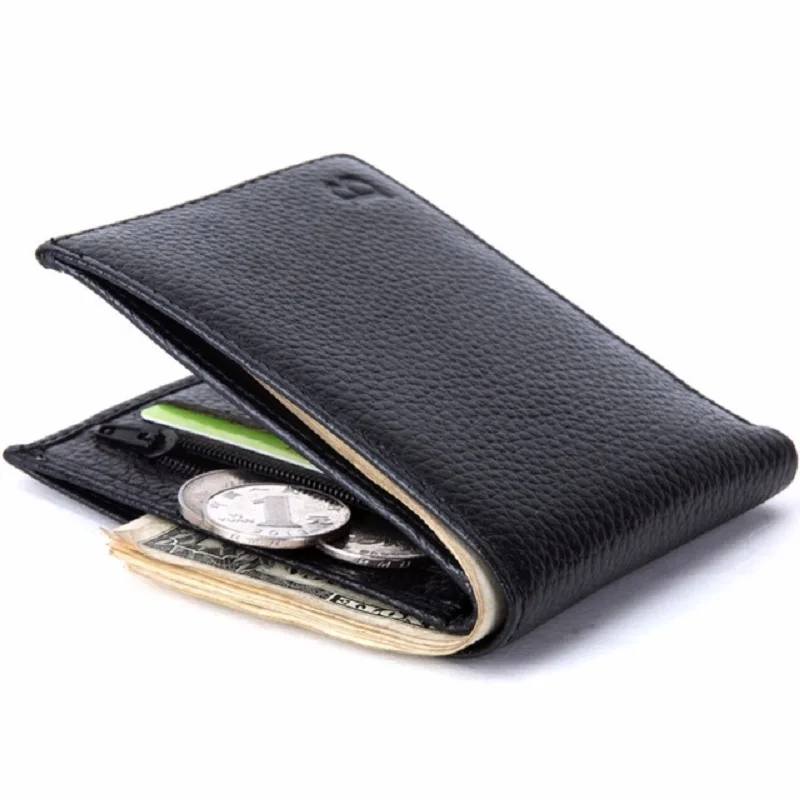 New fashion men wallets famous brand genuine leather wallet with coin