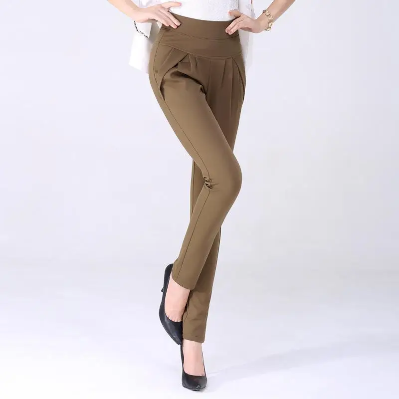 Women Plus Size Fashion Pants High Waist Pencil Feet Pants's 2020 Spring Office Lady Elegant Trousers Black Cargo | Женская одежда