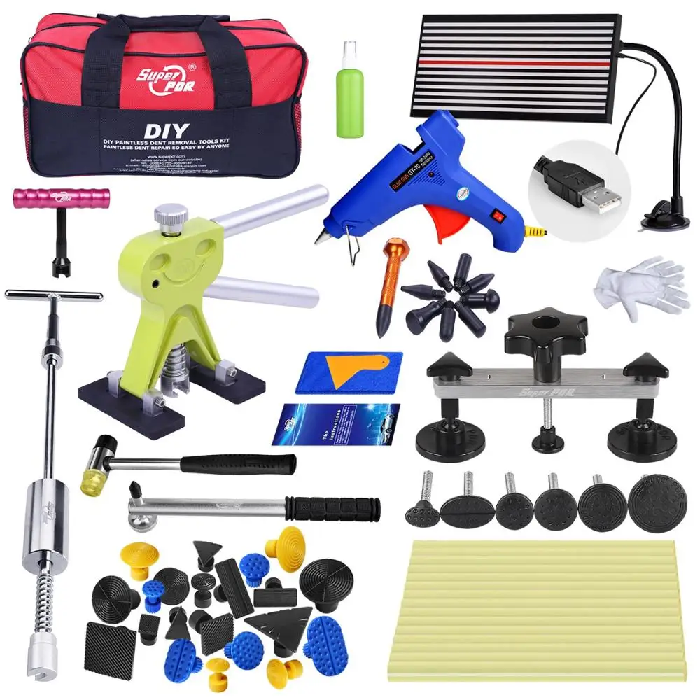 

PDR Dent Tools Kit For Car White LED Reflector Professional Dent Removal Repair Tool Auto Pulling Bridge dent Lifter Hand Tool