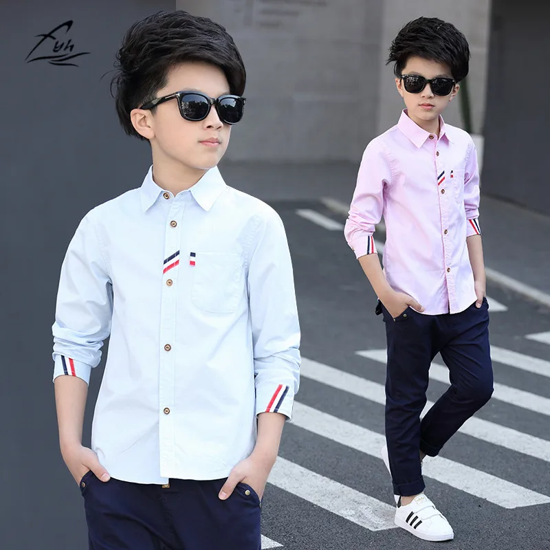 2017 Boys Clothes New Spring Autumn Boys' Cotton Casual Shirts Kids Long Sleeve Shirt Boys
