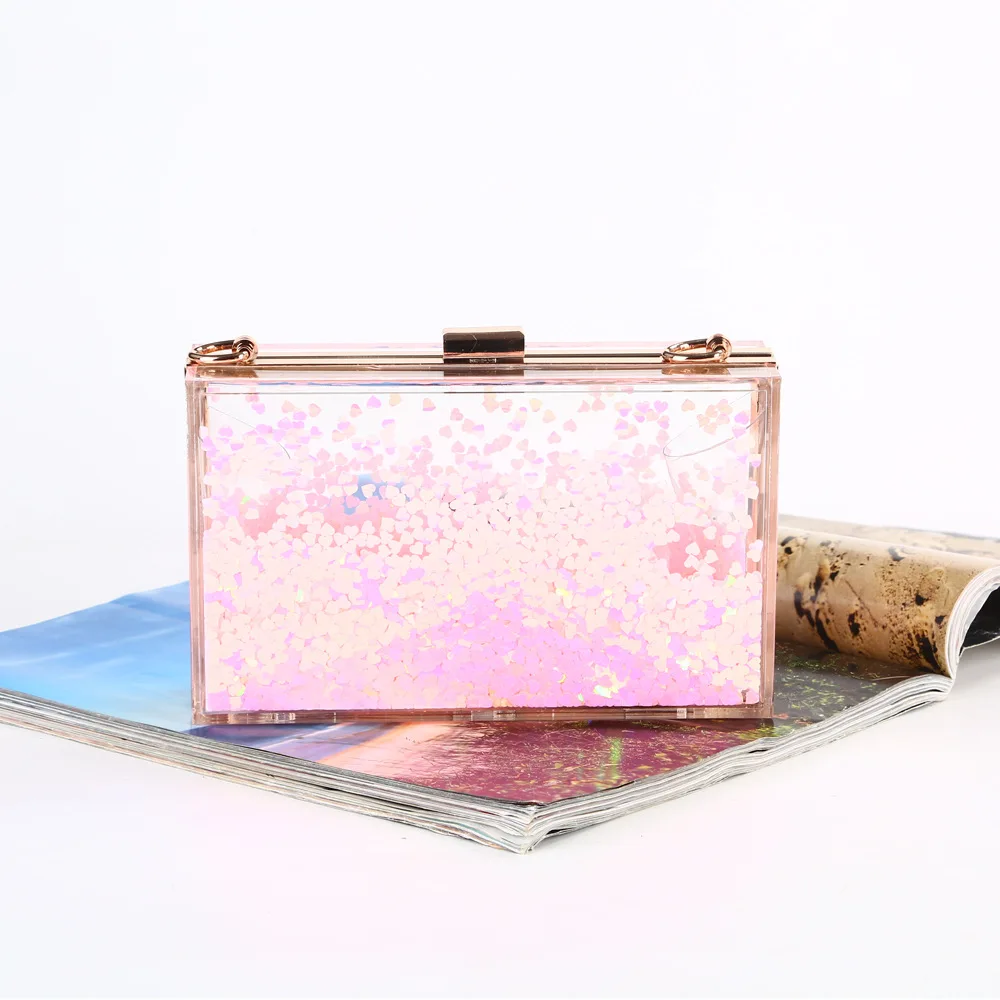

Evening Packages Double Liquid Quicksand Evening Bags Handbag Manufacturers Selling Translucent Handmade