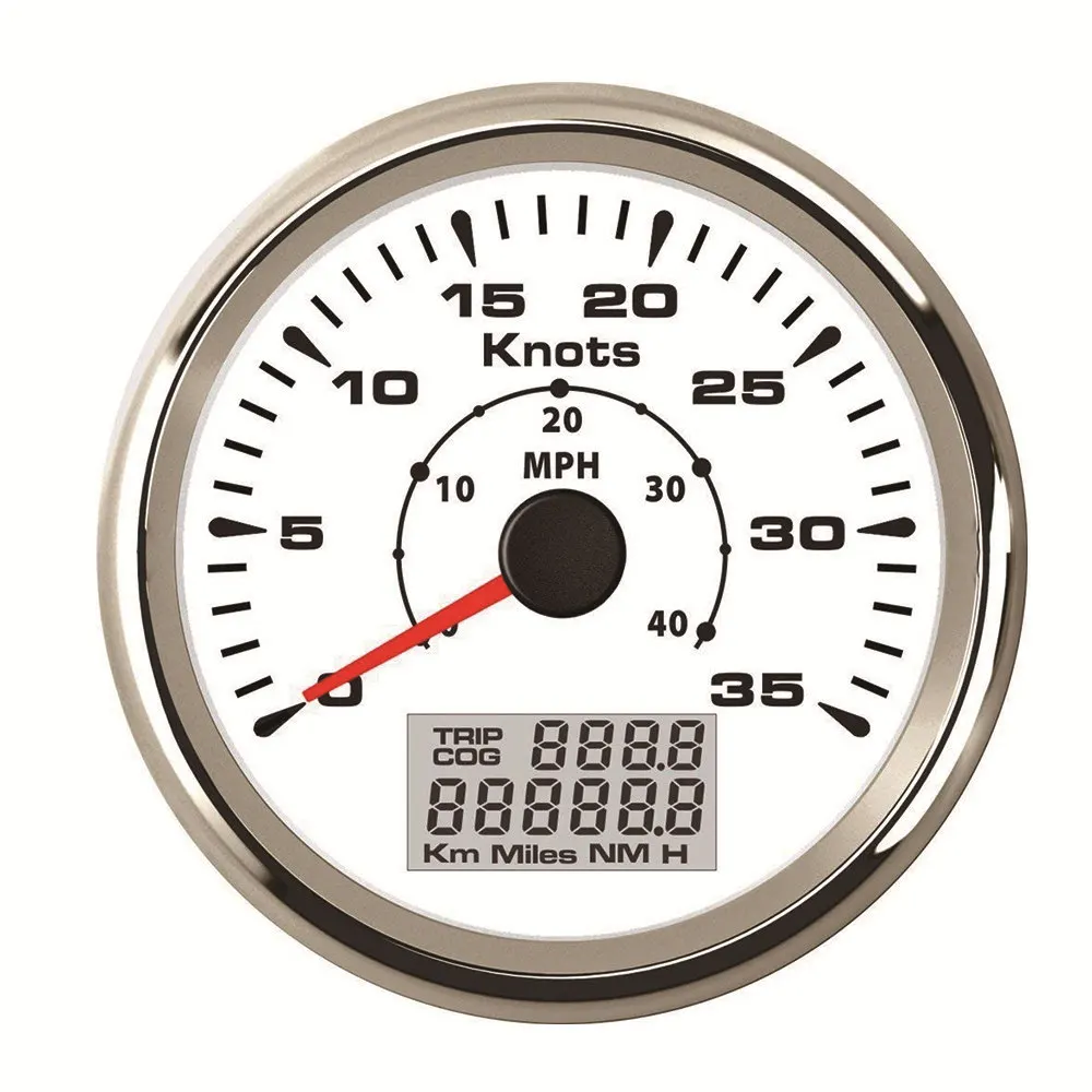 

85mm GPS Speedometer Gauge 35Knots Waterproof GPS Speed Meters 40 MPH For Motocycle Boat COG Speed Odometers with Speed Sensor