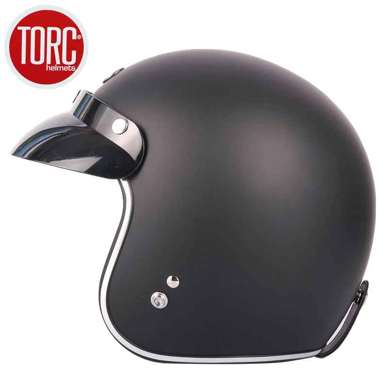 TORC T50 шлем Каско capacete с открытым лицом винтажный мотоциклетный шлем может добавить пузырьковый щит реактивный скутер мотокросса шлемы - Цвет: matte  black