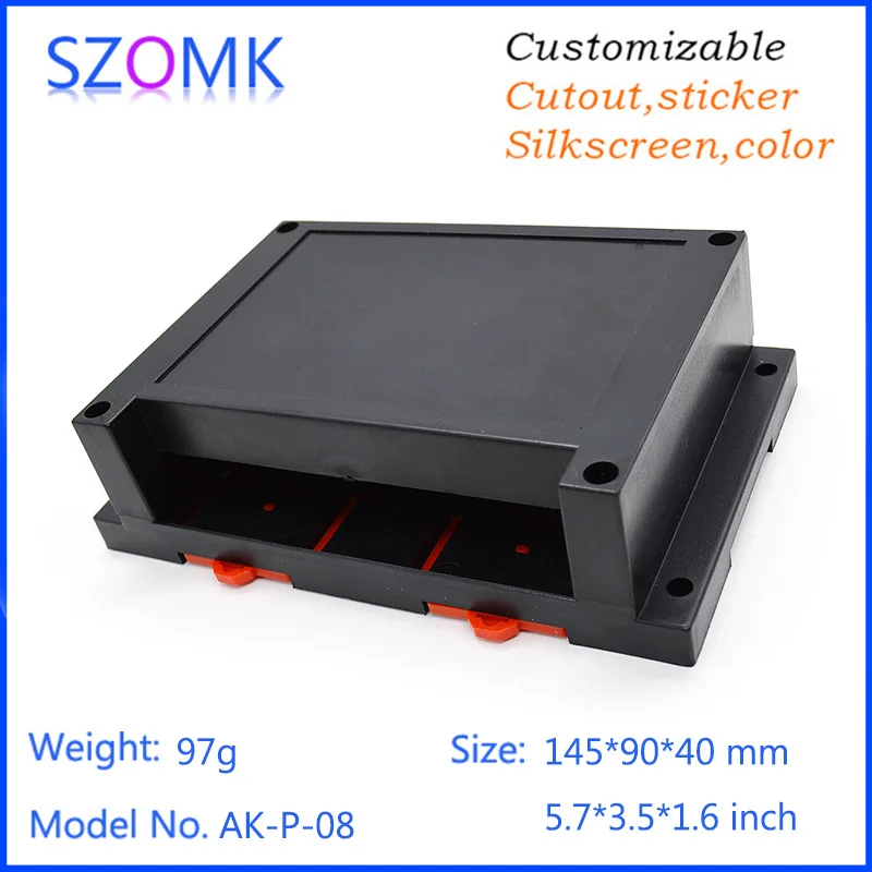 

10 pcs, plastic enclosure for electronics plastic case 145*90*40mm electronics din rail boxes, plastic abs enclosure boxes