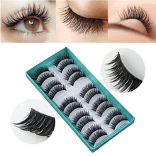 10 Pairs/Box Mink Lashes 3D Natural Fluffy False Eyelashes Handmade Long Eyelash Lashes Extension Makeup Beauty Accessories