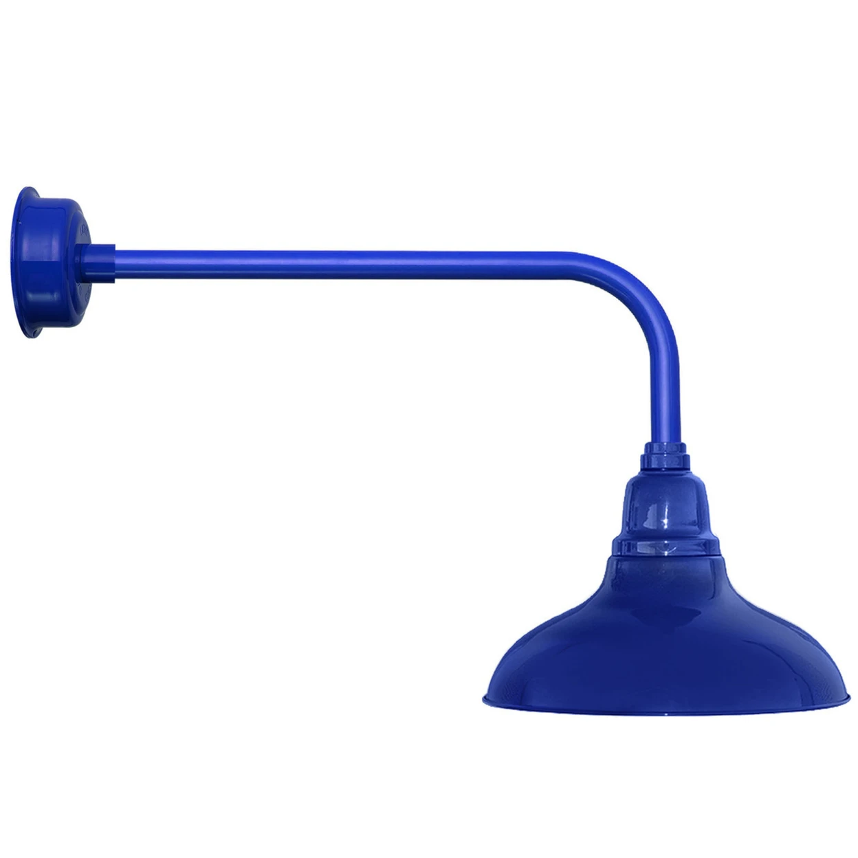 12 Dahlia LED Barn Light with Traditional Arm in Cobalt Blue