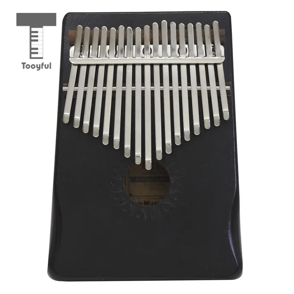 

Tooyful 17 Key Mahogany Kalimba Thumb Piano Mbira Lamellaphone Hand Finger Percussion Gift Craft Music Practice Black