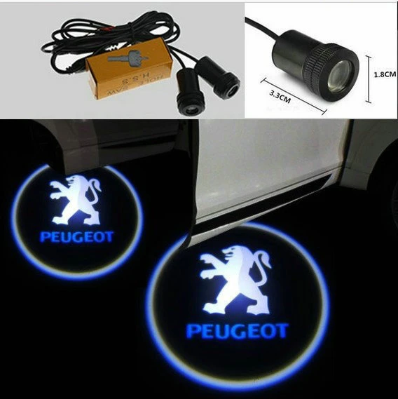 Ghost shadow light for peugeot LED car logo projecting auto accessories emblem welcome door lights 3D laser lamp _ - AliExpress Mobile