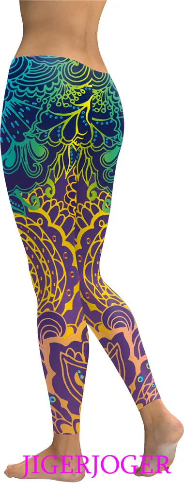 Petrol blue gold purple mandala legging (2)