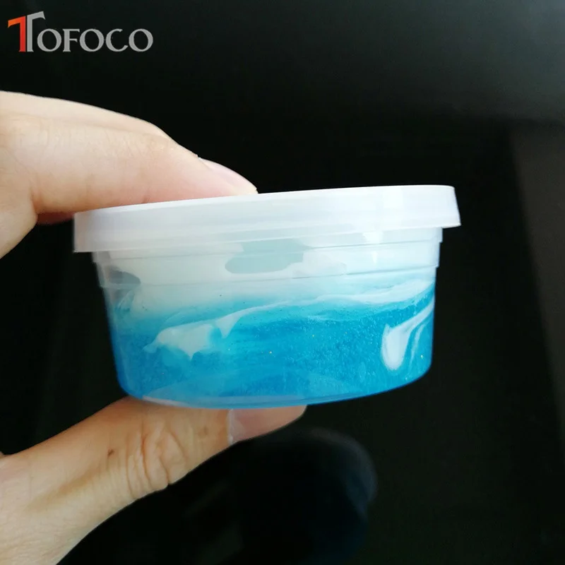 TOFOCO новый прозрачный слайм синяя волна DIY коробка игрушки для детей кристалл