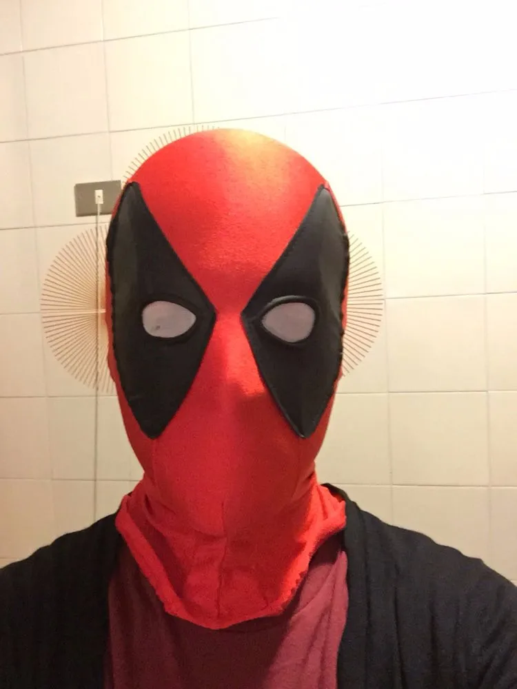 halloween Unisex Cosplay Movie Coser-2 High Quality Super Hero Deadpool Spandex Eyes Rubber Coating Face Mask costume one size