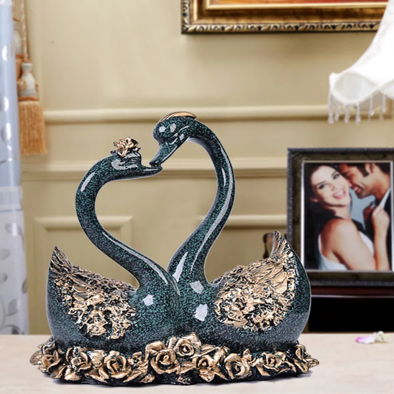 Creative Couple Swan Decoration Home Furnishing Living Room TV Cabinet Decoration Wedding Gift Wedding Gift