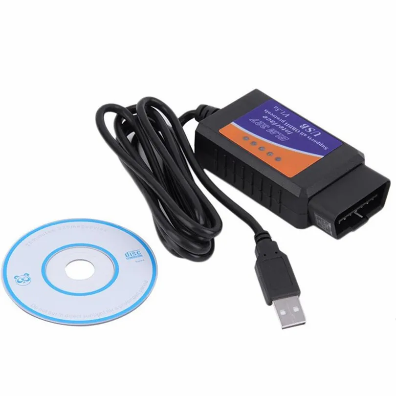 Лидер продаж 2019 автомобильный диагностический сканер V2.1 OBDII OBD2 II ELM 327 USB Супер с