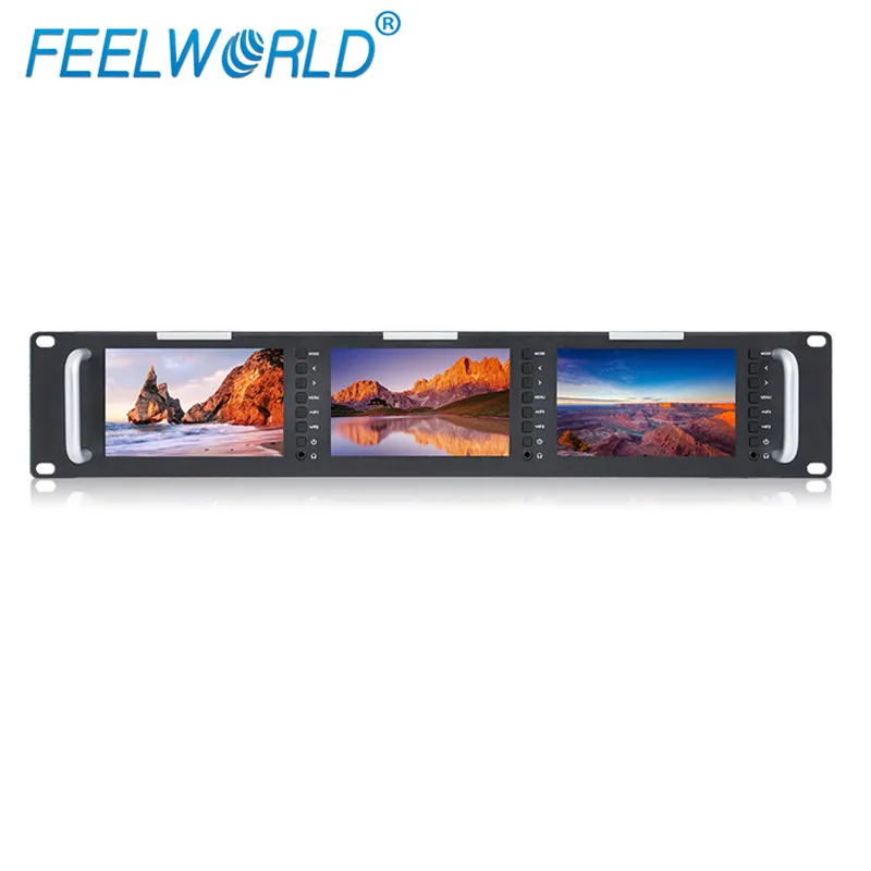 Feelworld T51 тройной 5 дюймов 2RU ЖК-монитор с креплением в стойку с 3G-SDI HDMI AV вход и выход вещания уровень качества мониторов