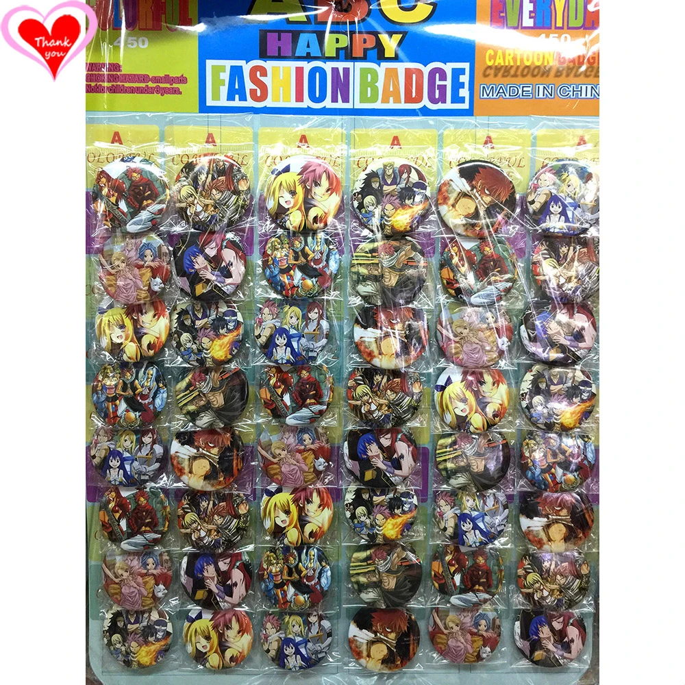 Love Thank You Fairy Tail 45mm 16 24 32 40 48 Pcs Lot Pin Back Badge Button Brooch For Bag Gift Toy Cloth Cartoon Anime Fairy Tail Tail Fairybrooch Pins Lot Aliexpress