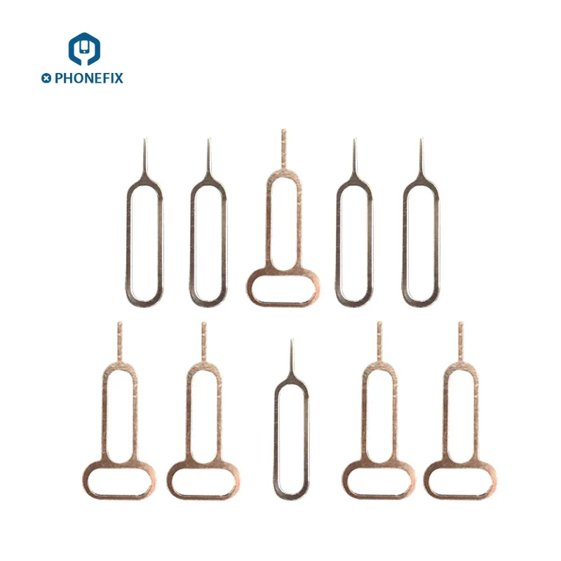 

PHONEFIX 10PCS Sim Card Tray Open Eject Ejector Pin Key For iPhones Huawei Samsung Xiaomi Redmi Smartphone