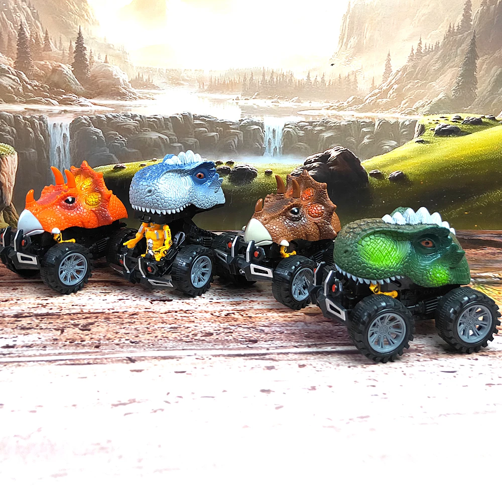 Электрический динозавр четыре-Whee светодиодный внедорожник литая модель грузовика светодиодный светильник музыкальная Электроника автомобиль игрушка подарок для детей Подарки