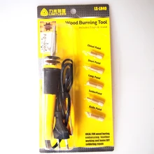 EUplug гравировальный паяльник, инструмент для сжигания дерева, включает в себя 5 наконечников 40 Вт для тиснения, работы из кожи, ремонта для пайки дома DIY