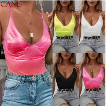 

Sexy Strap Playsuit Women Neon Color Skinny Bodysuits Women Reflective Striped Patchwork Strap Backless Fitness Jumpsuit Lady R4
