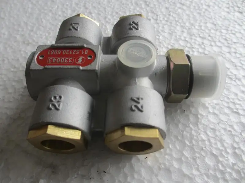 

SHACMAN Delong F3000 F2000 Truck Spare Parts Threaded split joint with one-way valve 81.52120.6081