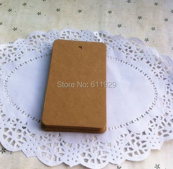 

Free shipping 200 pcs a lot blank kraft paper tag 6x10cm/baking price tag/clothing hang tag/gift packing tag